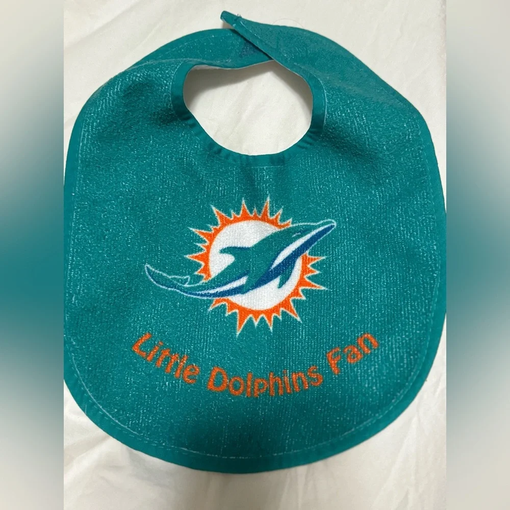 Miami Dolphins Baby Bib with Toy Football